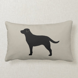 Black Labrador Retriever Silhouette Decorative Lumbar Cushion