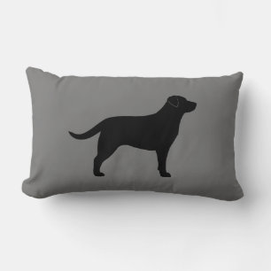 Black Labrador Retriever Silhouette Dog Lover's Lumbar Cushion
