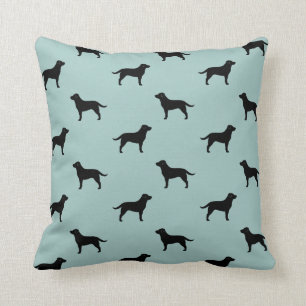 Black Labrador Retriever Silhouettes Pattern Cushion