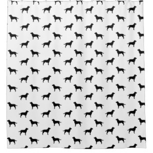 Black Labrador Retriever Silhouettes Pattern Shower Curtain