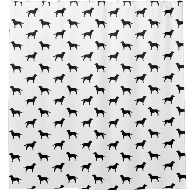 Black Labrador Retriever Silhouettes Pattern Shower Curtain (Front)