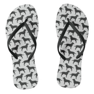 Black Labrador Retriever Silhouettes Pattern Thongs