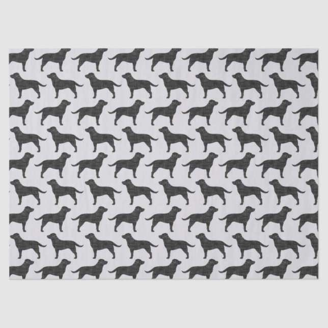Black Labrador Retriever Silhouettes Pattern Tissue Paper (Front)