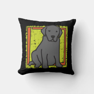 Black Labrador Retriever Throw Pillow
