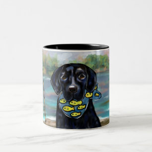BLACK LABRADOR RETRIEVER Two-Tone COFFEE MUG