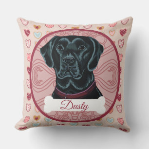 Black Labrador Retriever Valentine Pillow