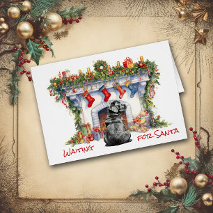 Black Labrador Retriever Wait for Santa