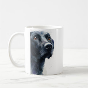 Black labrador retriever watercolor coffee mug