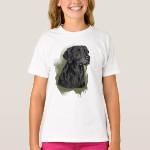 Black Labrador Retriever Watercolor Painting T-Shirt