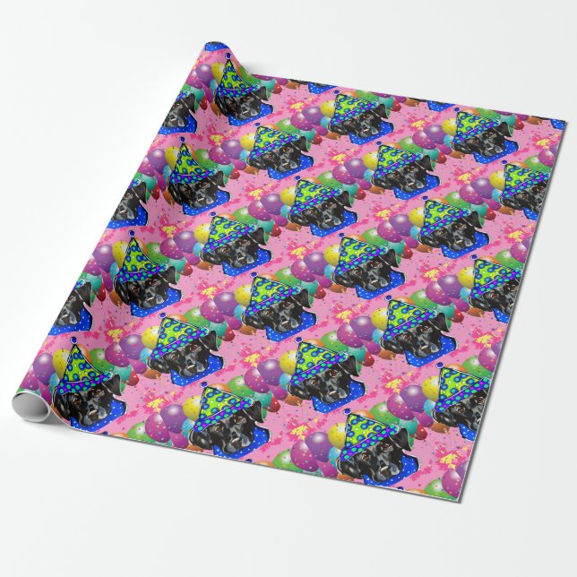 Black Labrador Retriever Wrapping Paper (Unrolled)