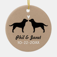 Black Labrador Retrievers Couple with Heart Custom