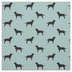 Black Labrador Retrievers Dog Silhouettes Pattern Fabric