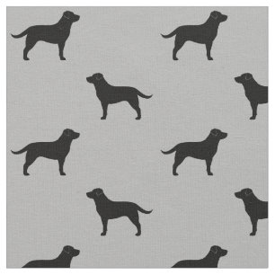 Black Labrador Retrievers Dog Silhouettes Pattern Fabric