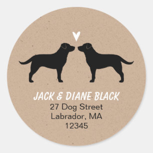 Black Labrador Retrievers Return Address Classic Round Sticker