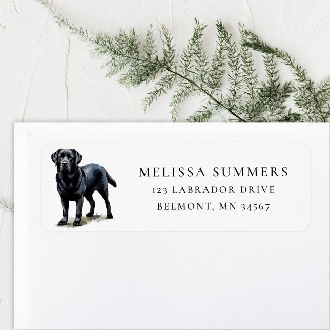 Black Labrador Return Address Label (Creator Uploaded)