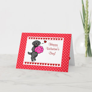 Black Labrador & Roses Valentine Holiday Card