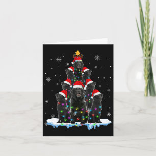 Black Labrador Santa Christmas Tree Lights Xmas Do Card