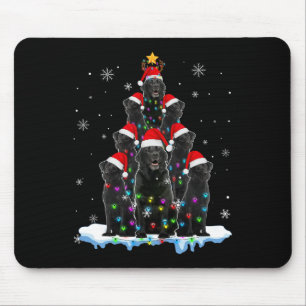 Black Labrador Santa Christmas Tree Lights Xmas Do Mouse Pad