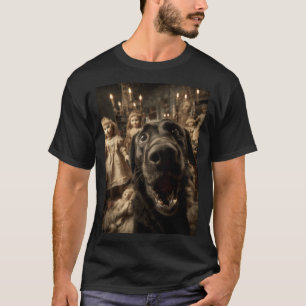 Black Labrador Selfie With Creepy Dolls Spooky T-Shirt