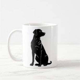 Black labrador silhouette illustration  coffee mug
