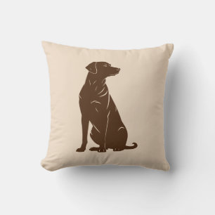 Black labrador silhouette illustration cushion