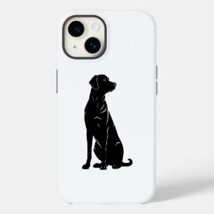 Black labrador silhouette illustration iPhone 14 case