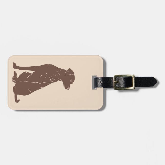 Black labrador silhouette illustration luggage tag (Front Horizontal)