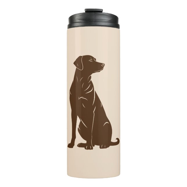 black labrador silhouette illustration Yoga Mat Thermal Tumbler (Front)
