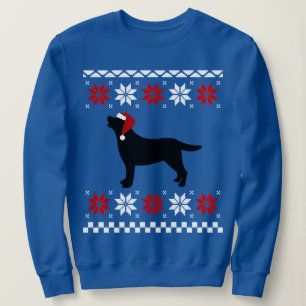 Black Labrador Silhouette Santa Christmas Sweatshirt