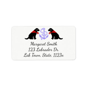 Black Labrador Sitting Outline Nautical Label