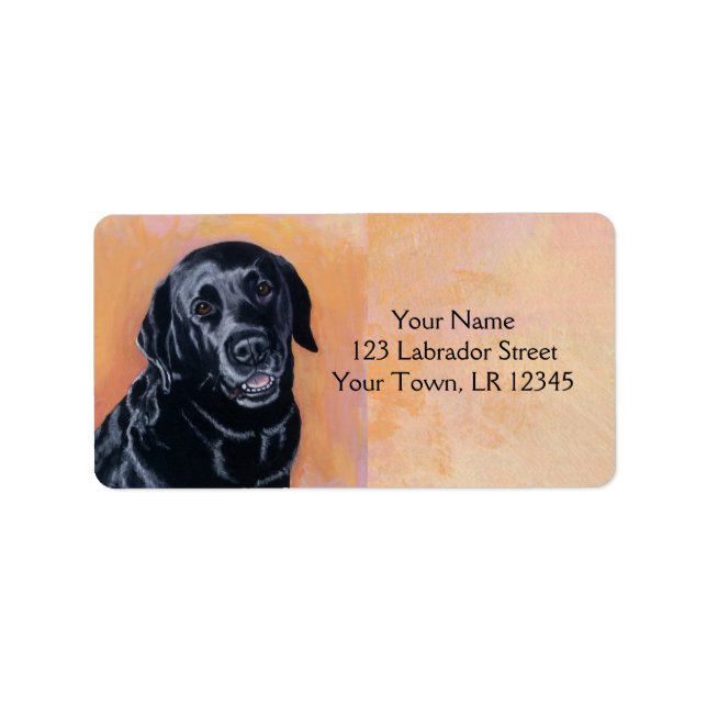 Black Labrador Smiling in the light Label (Front)