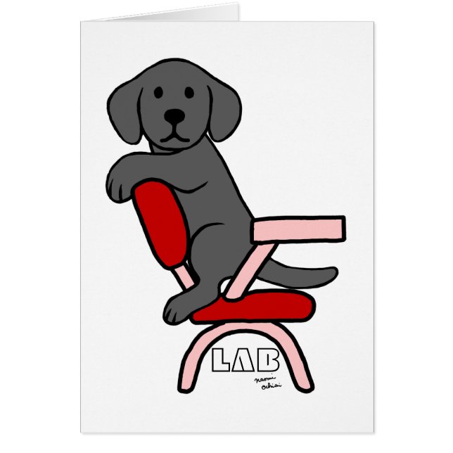 Black Labrador Student 3 Cartoon (Front)