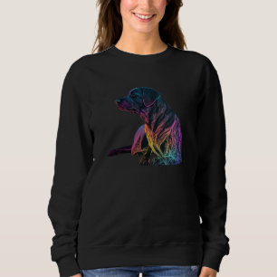 Black Labrador Synthwave 80s Retrowave Aesthetic   Sweatshirt