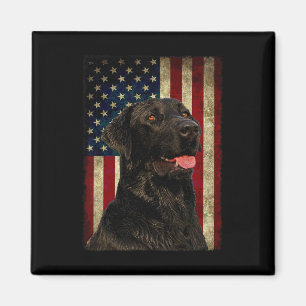 Black Labrador T Shirt Gift Usa Flag Lab Owner Duc Magnet