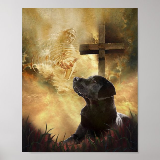 Black Labrador Take My Hand Jesus  Poster (Front)
