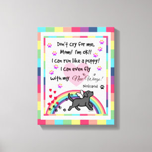 Black Labrador Trotting Rainbow Bridge art Canvas Print