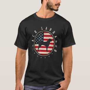 Black Labrador Usa Flag 4th July Dog Mum Dad T-Shirt