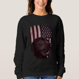 Black Labrador USA Flag Lab Dog Owner Sweatshirt