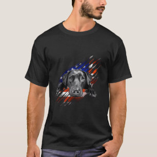 Black Labrador Usa Flag Lab Owner Bird Duck Hunter T-Shirt