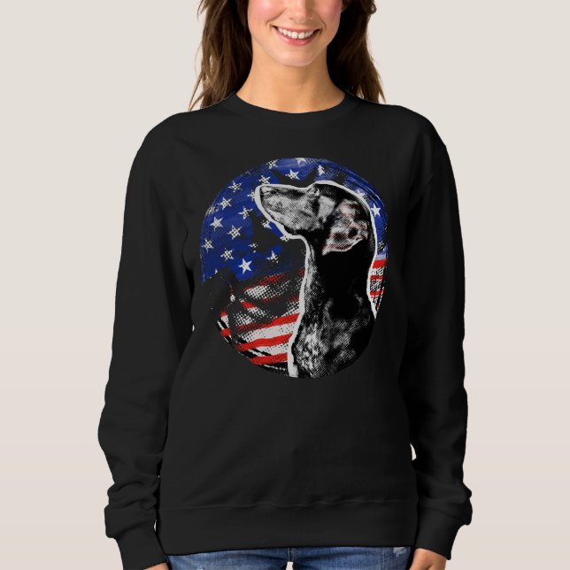 Black Labrador Usa Flag Lab Owner Duck Hunter Sweatshirt (Front)