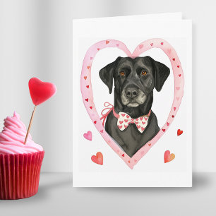 Black Labrador Valentine Day Dog Mum Love Gift Red Holiday Card