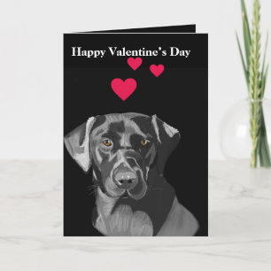 Black Labrador Valentine’s Holiday Card