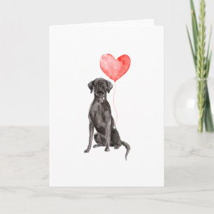  Black Labrador Valentines Card, Dog Valentines Holiday Card