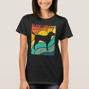 Black Labrador Vintage Sunset Mum Dad T-Shirt