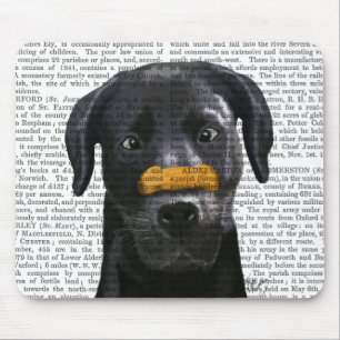 Black Labrador With Bone on Nose Mouse Pad