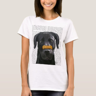 Black Labrador With Bone on Nose T-Shirt