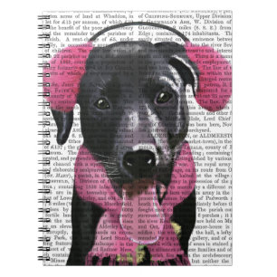 Black Labrador With Ear Muffs Notebook
