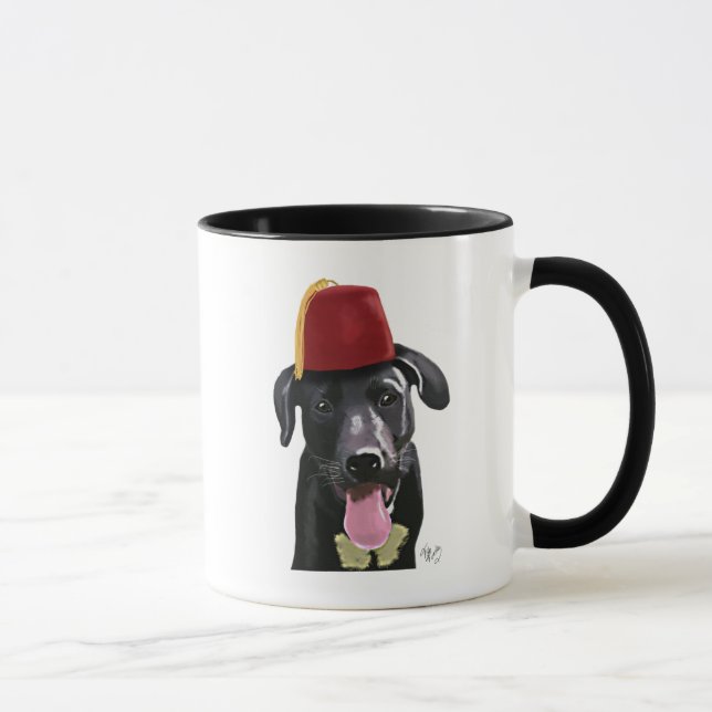 Black Labrador With Fez Mug (Right)