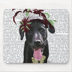Black Labrador With Green Fascinator Mouse Pad