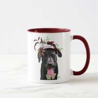 Black Labrador With Green Fascinator